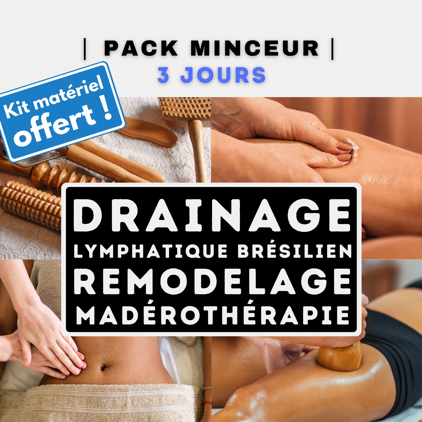 Pack Minceur : Drainage Lymphatique Brésilien Corps & Visage + Remodelage + Maderothérapie (3 jours)